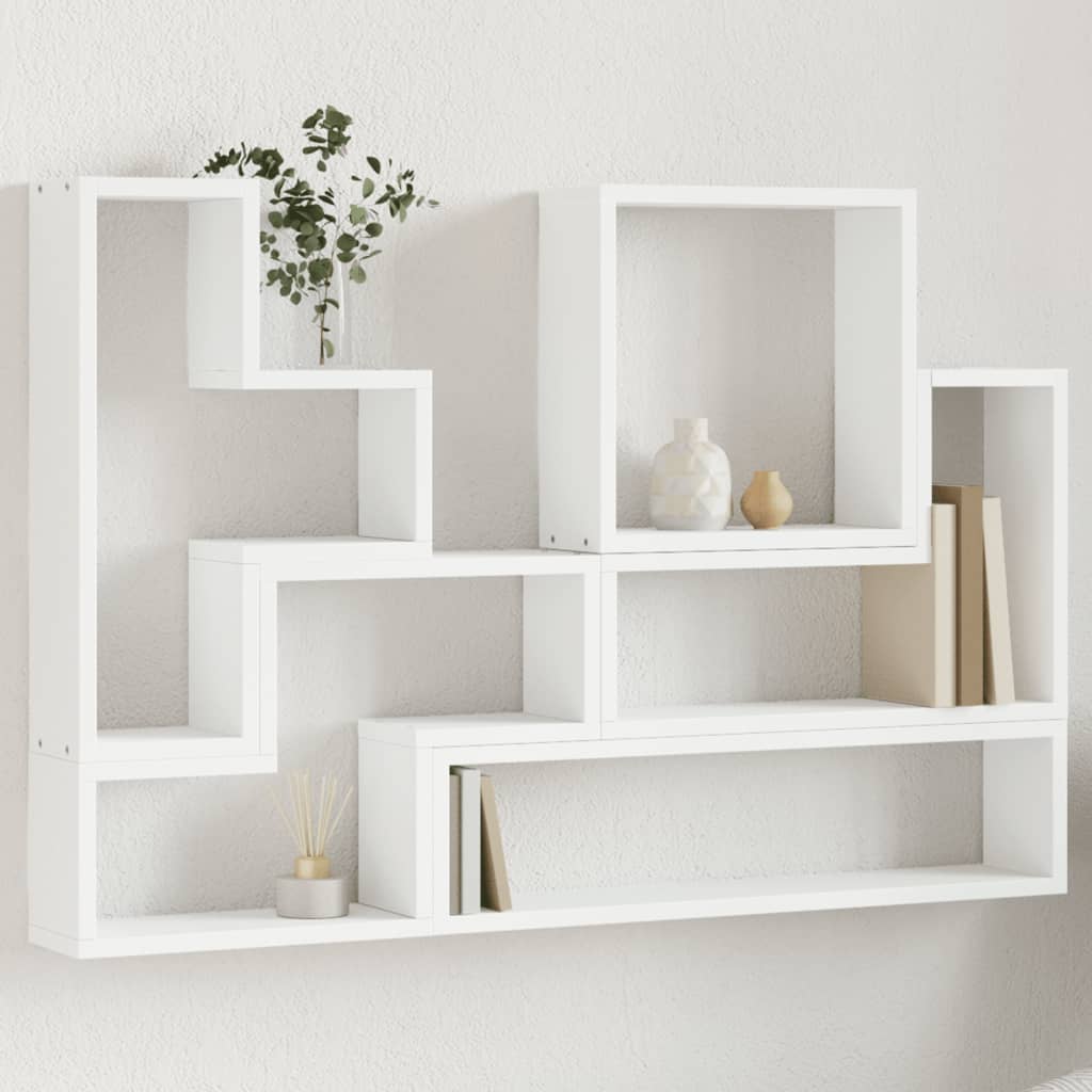 vidaXL Wall Shelf White 96x12x64 cm Engineered Wood 1