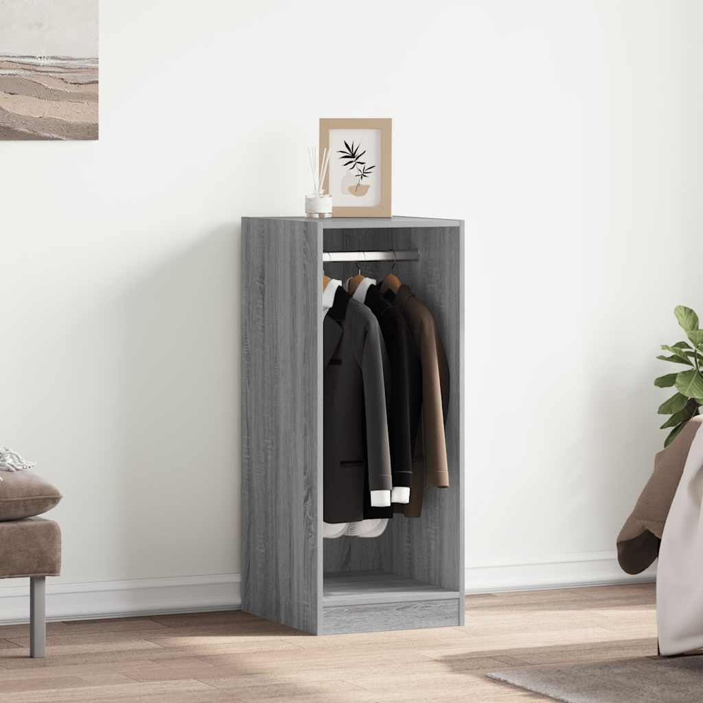 Wardrobe Engineered Wood with rod Grey sonoma