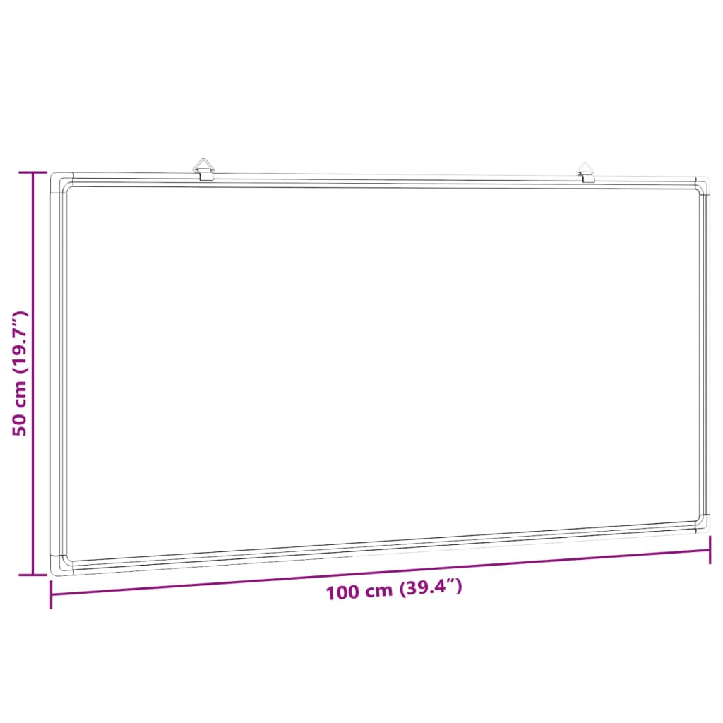 vidaXL Magnetic Whiteboard 100x50x1.7 cm Aluminium 6