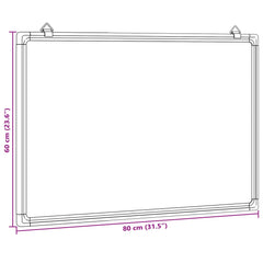 vidaXL Magnetic Whiteboard 80x60x1.7 cm Aluminium 6