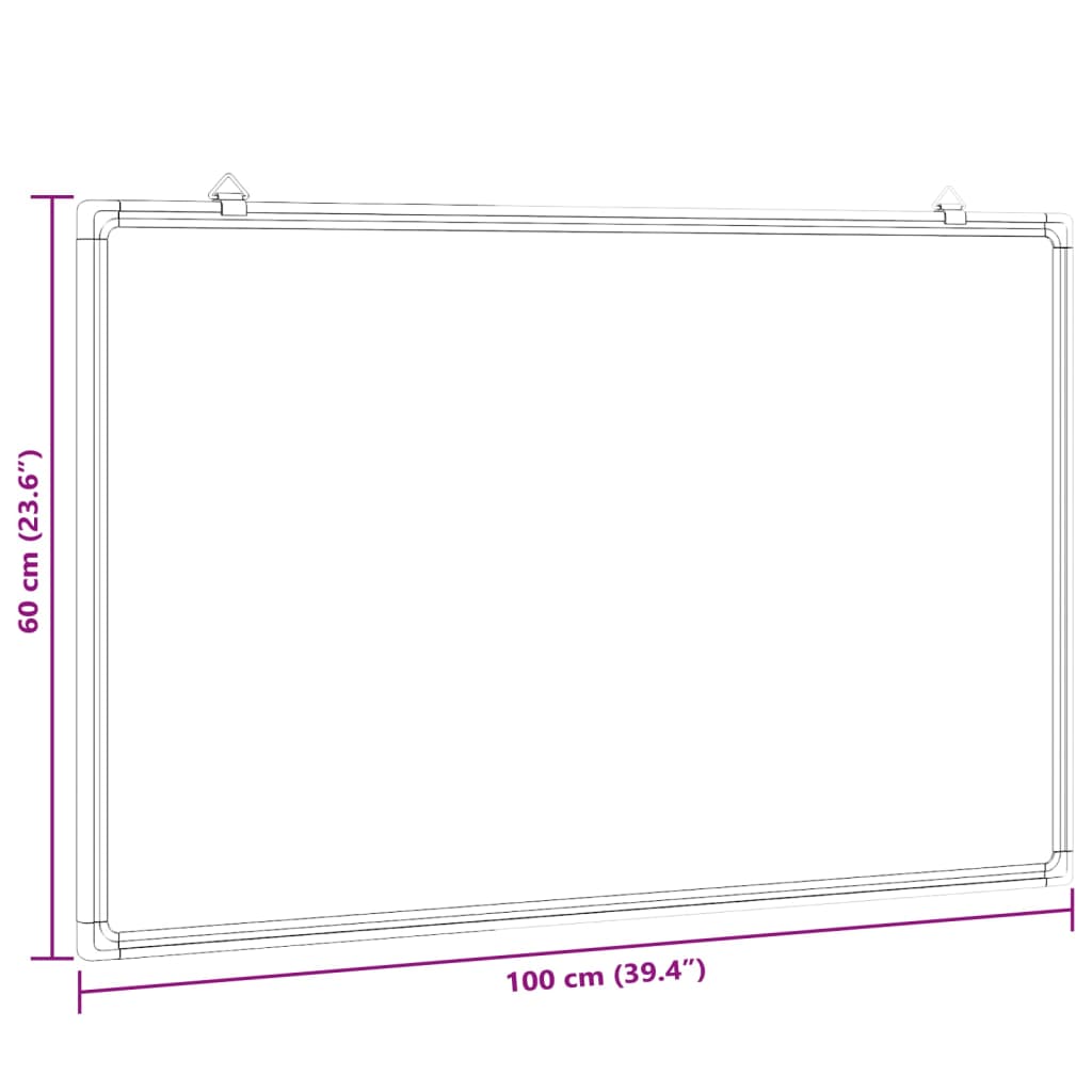 vidaXL Magnetic Whiteboard 100x60x1.7 cm Aluminium 6