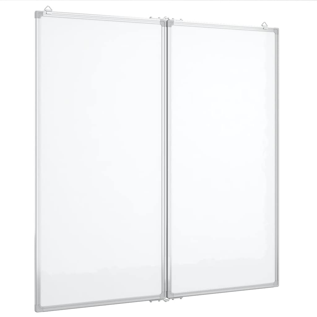 vidaXL Magnetic Whiteboard Foldable 80x80x1.7 cm Aluminium 2