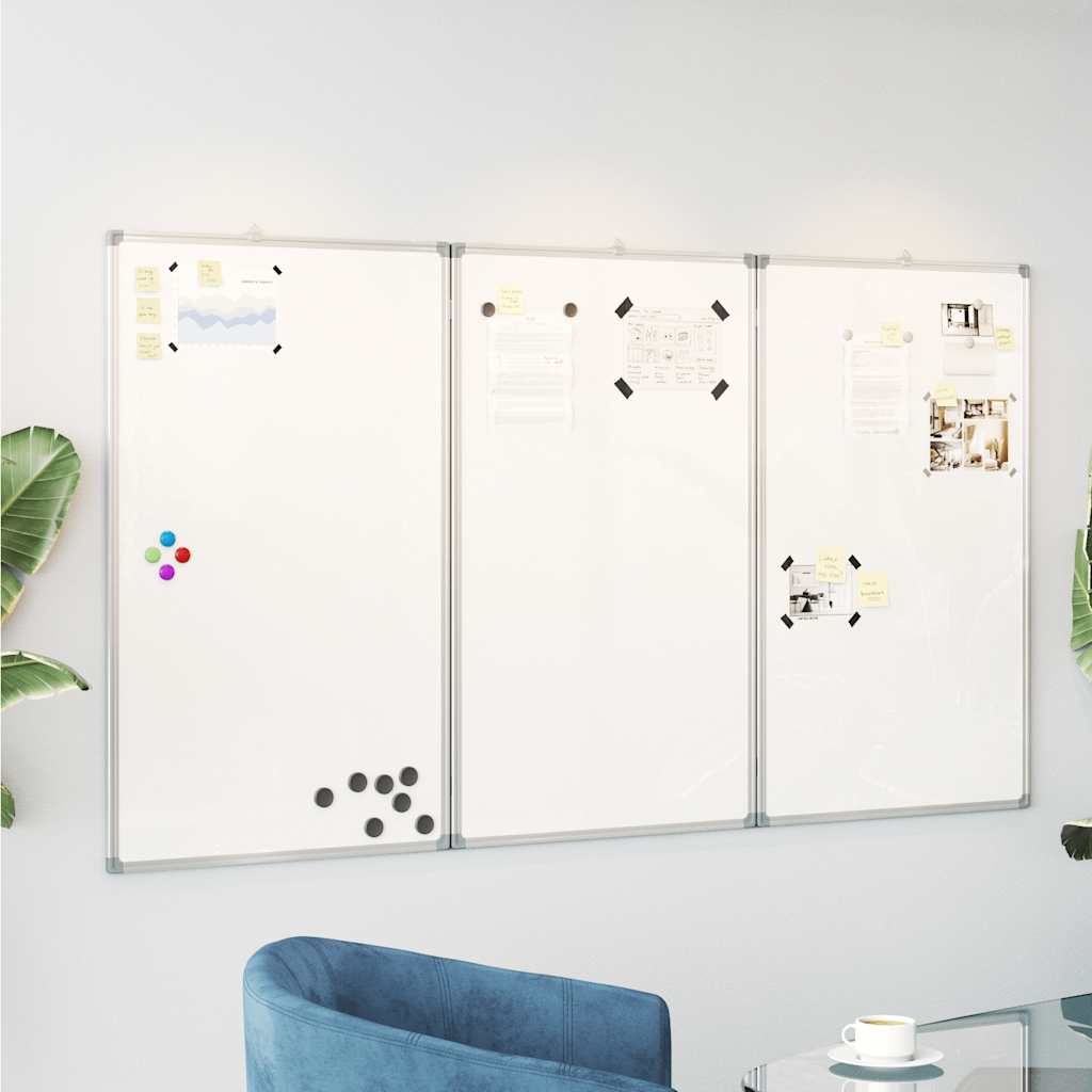 vidaXL Magnetic Whiteboard Foldable 120x100x1.7 cm Aluminium 1