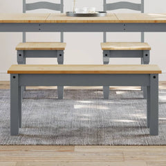 Dining Bench "PANAMA" 105x30x45 cm Solid Wood Pine Grey
