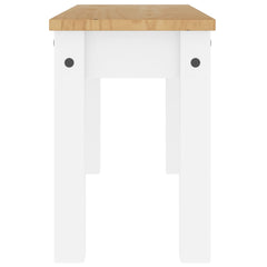 vidaXL Dining Bench PANAMA White 105x30x45 cm Solid Wood Pine 5