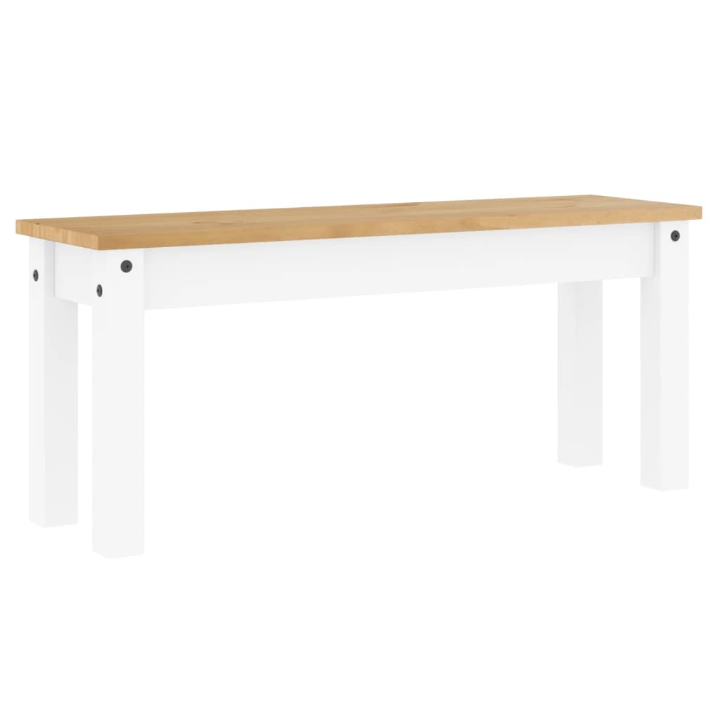 Dining Bench "PANAMA" 105x30x45 cm Solid Wood Pine White