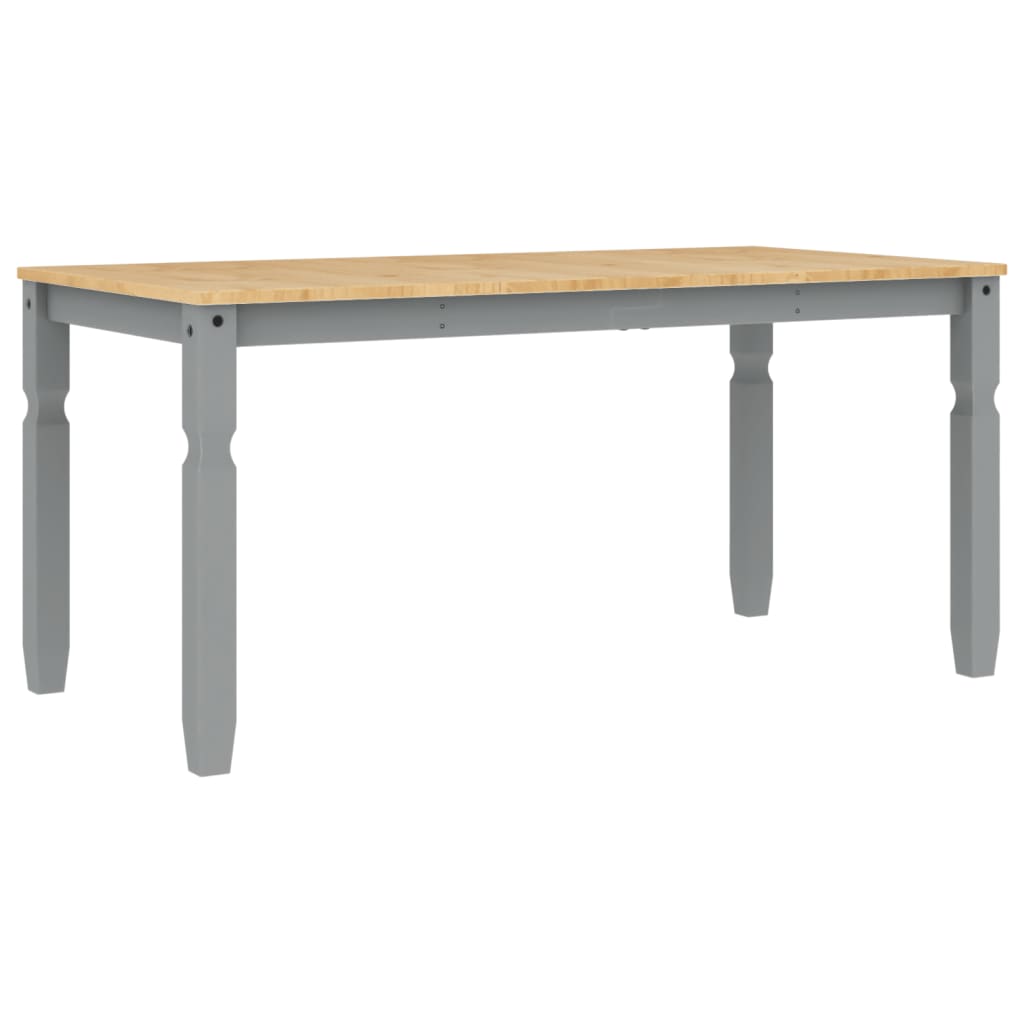 vidaXL Dining Table Corona Grey 160x80x75 cm Solid Wood Pine 2