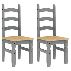 vidaXL Dining Chairs 2 pcs "Corona" Grey 42x47x107 cm Solid Wood Pine 2
