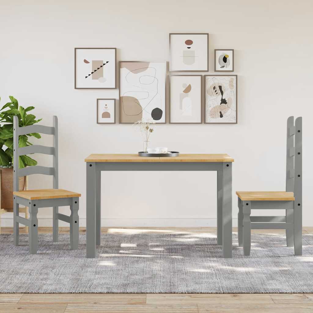 vidaXL Dining Chairs 2 pcs "Corona" Grey 42x47x107 cm Solid Wood Pine 3