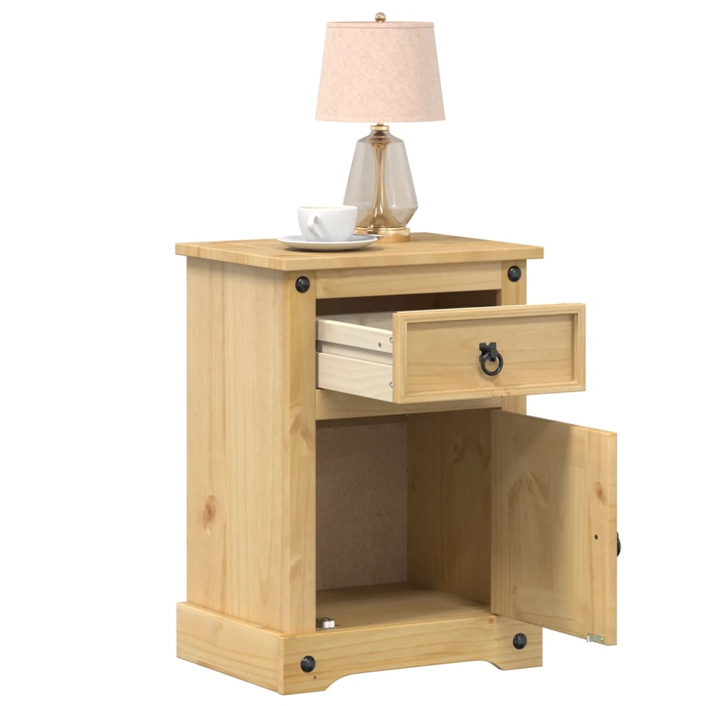 Bedside Cabinet "Corona" Solid Wood Pine in Honey Wax