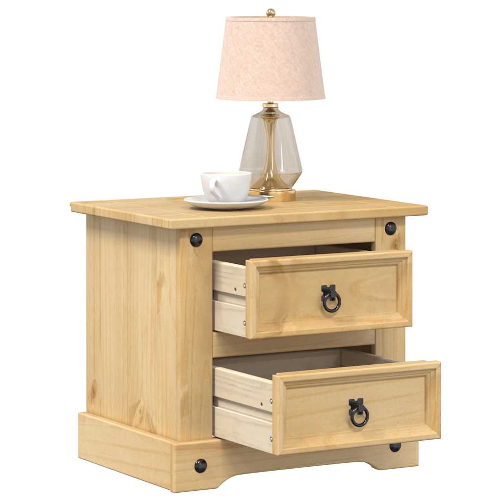 Bedside Cabinet "Corona" 53x39x47 cm Solid Wood Pine Honey wax