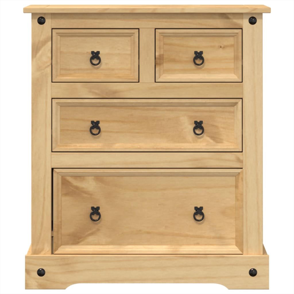 vidaXL Chest of Drawers "Corona" 80x43x91 cm Solid Wood Pine 4