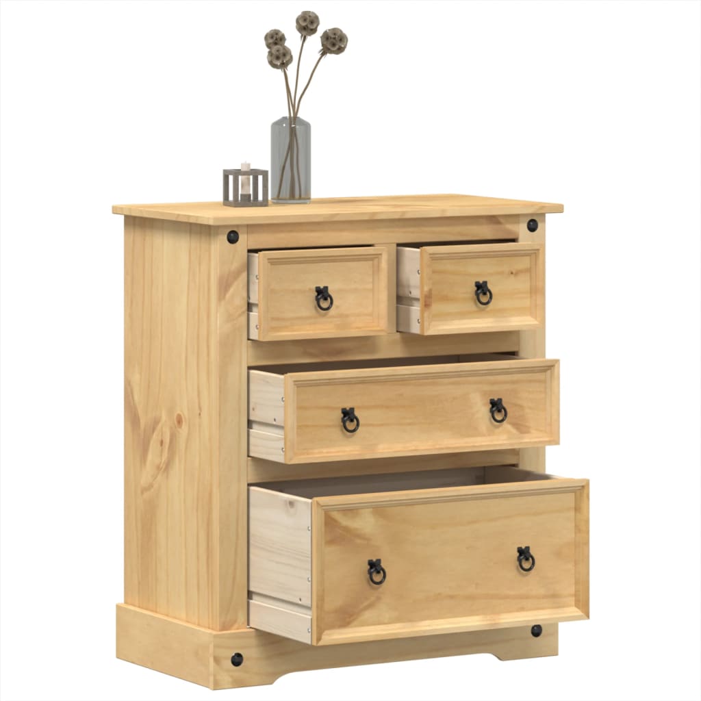 vidaXL Chest of Drawers "Corona" 80x43x91 cm Solid Wood Pine 1