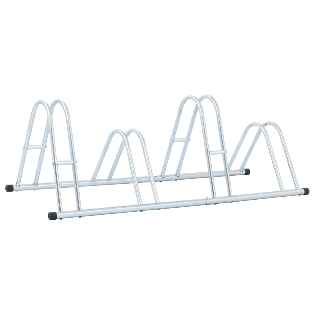 vidaXL Bicycle Stand for 4 Bikes Floor Freestanding Galvanised Steel 5