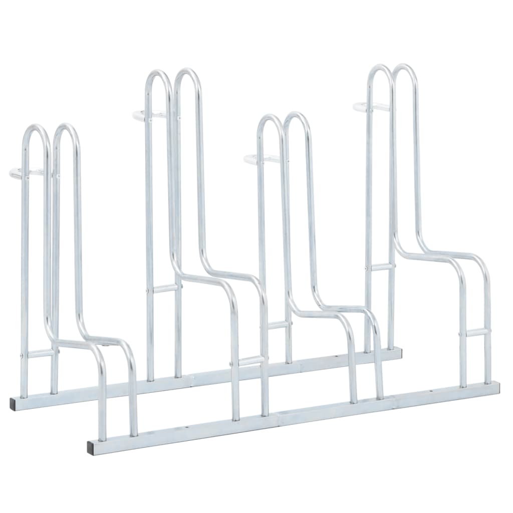 vidaXL Bicycle Stand for 4 Bikes Floor Freestanding Galvanised Steel 1