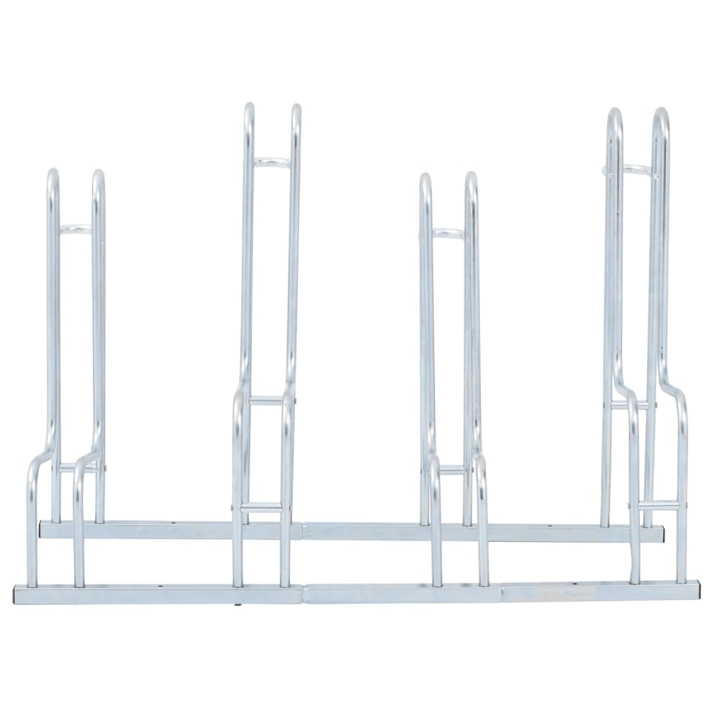 vidaXL Bicycle Stand for 4 Bikes Floor Freestanding Galvanised Steel 3