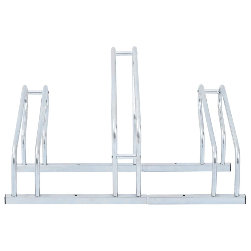 vidaXL Bicycle Stand for 3 Bikes Floor Freestanding Galvanised Steel 3