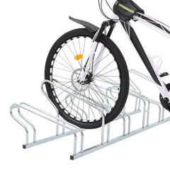 vidaXL Bicycle Stand for 6 Bikes Floor Freestanding Galvanised Steel 2