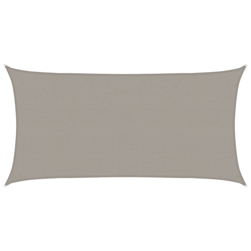 Sunshade Sail 160 g/m² Rectangular Light Grey HDPE, image 2