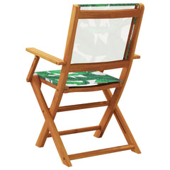 Folding Chairs Fabric Solid Wood Leaf pattern