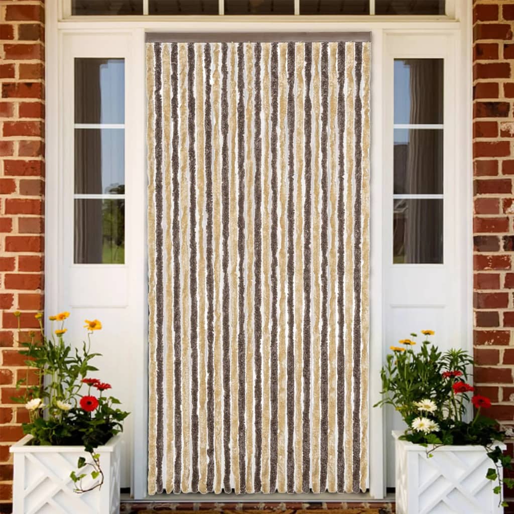 Fly Curtain in Dark Brown and Beige
