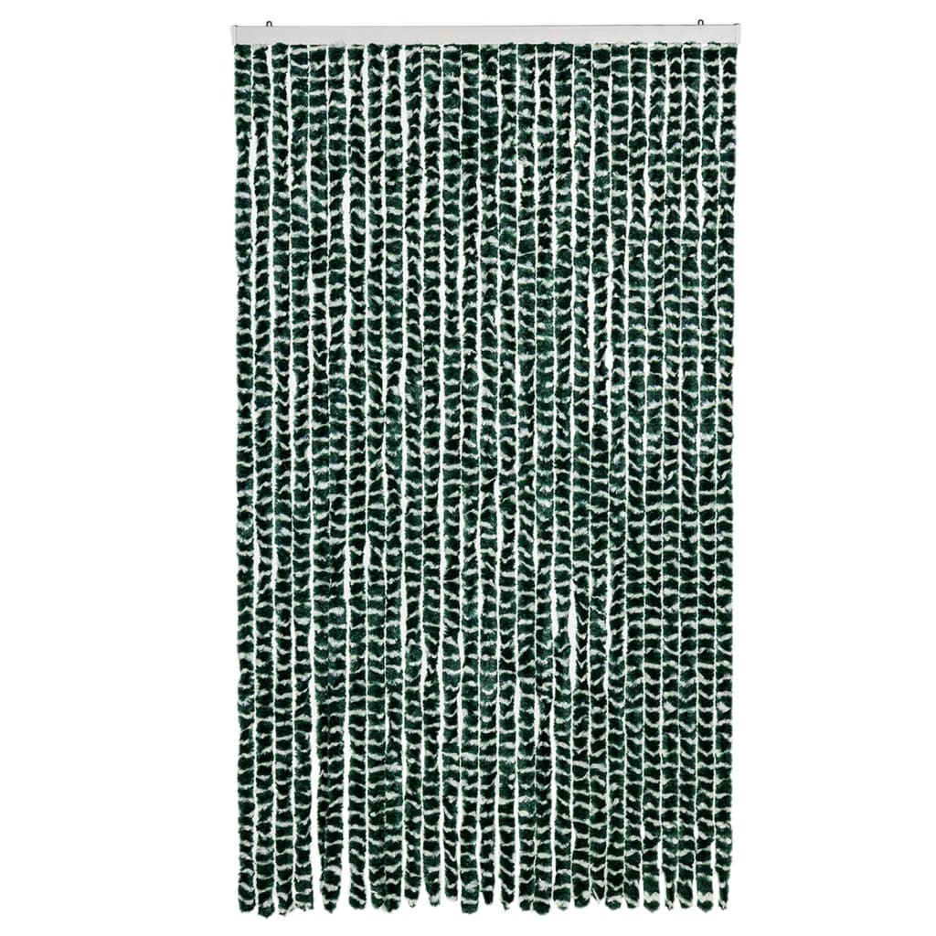 Fly Curtain 118x220 cm Chenille Width 118 cm Anthracite–Grey and white Green and white