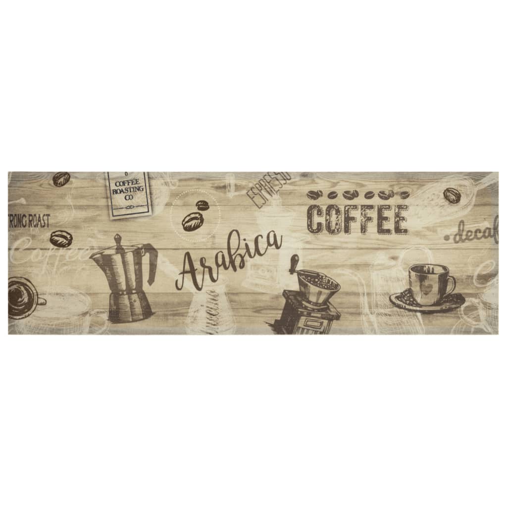 vidaXL Kitchen Rug | Coffee Brown | Velvet_Top:100% Polyamide; Latex_Backing 2