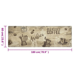 vidaXL Kitchen Rug | Coffee Brown | Velvet_Top:100% Polyamide; Latex_Backing 5