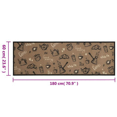 vidaXL Kitchen Rug | Morning Brown | Velvet (100% polyamide) | 60x180 cm 5