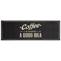 vidaXL Kitchen Rug Washable Coffee Text 60x180 cm Velvet 2