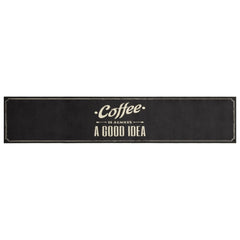 vidaXL Kitchen Rug Washable Coffee Text 60x300 cm Velvet 2