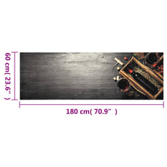 vidaXL Kitchen Rug | Multicolour | Velvet (100% polyamide), Latex | 180x60 cm 5