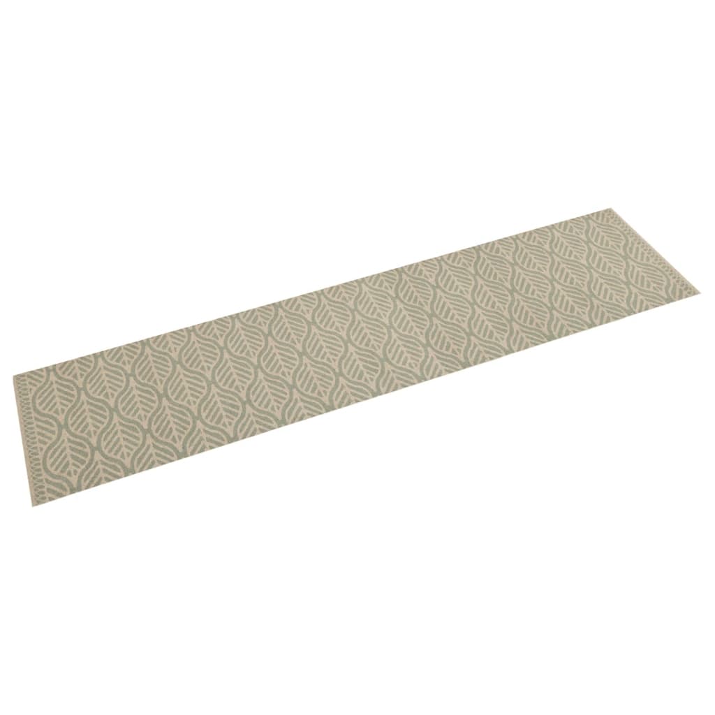 vidaXL Kitchen Rug Washable Leaves 60x300 cm Velvet 1
