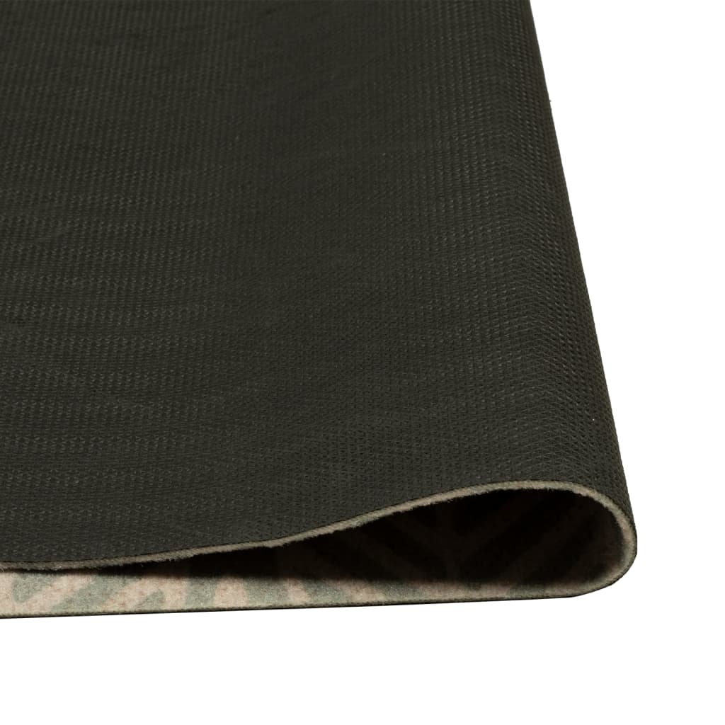 vidaXL Kitchen Rug Washable Leaves 60x300 cm Velvet 4