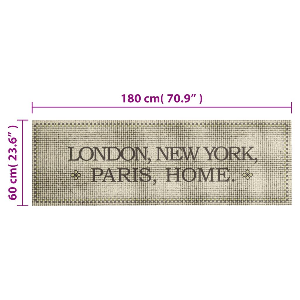 vidaXL Kitchen Rug Washable Capital Home 60x180 cm Velvet 5