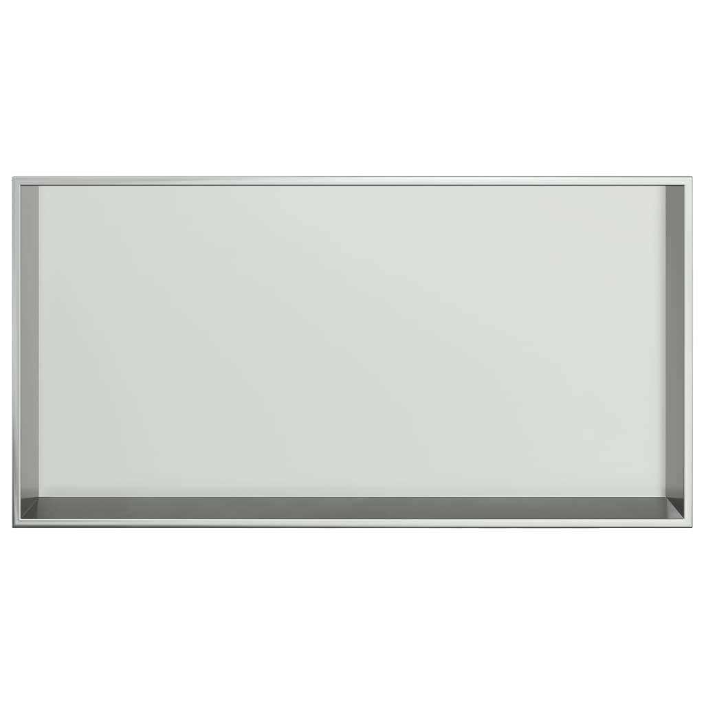 vidaXL Shower Niche Brushed Silver 62x32x9 cm Stainless Steel 4