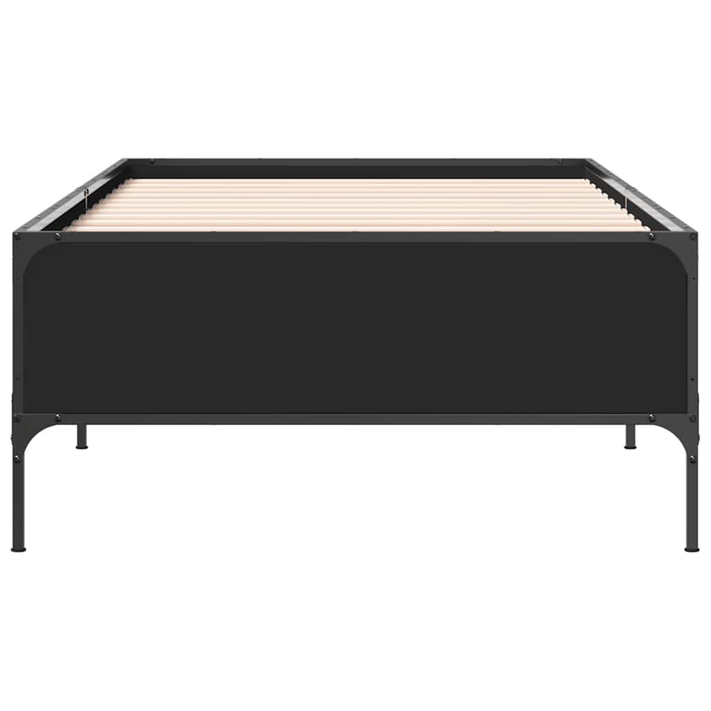 vidaXL Bed Frame without Mattress Black 90x200 cm 4