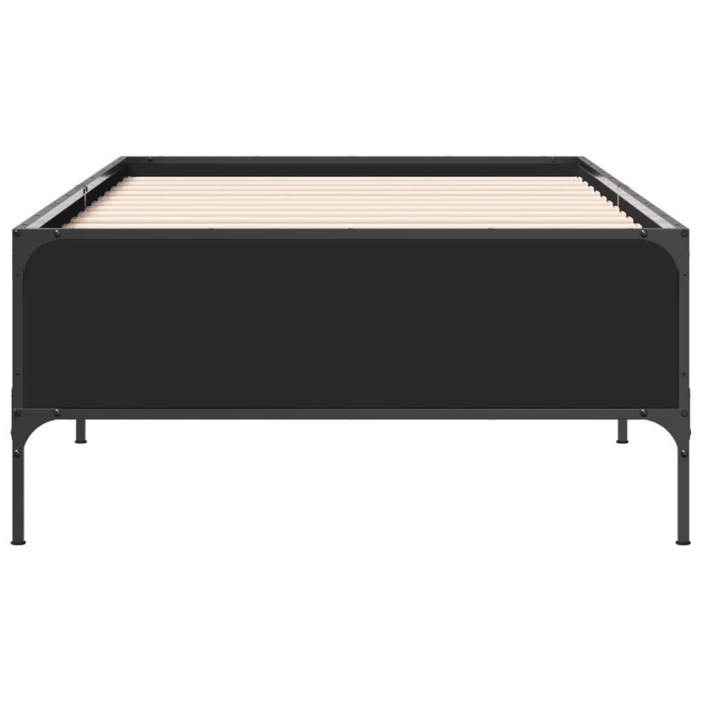 vidaXL Bed Frame without Mattress Black 90x190 cm Single 4