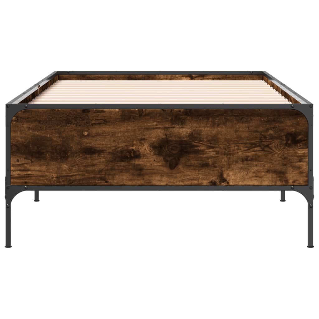 vidaXL Bed Frame without Mattress Smoked Oak 90x190 cm Single 4