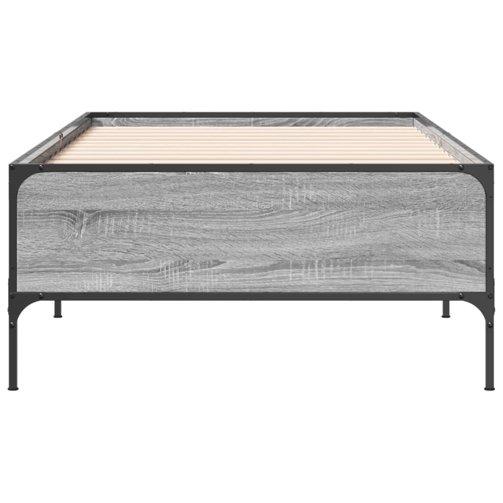 vidaXL Bed Frame without Mattress Grey Sonoma 90x190 cm Single 4