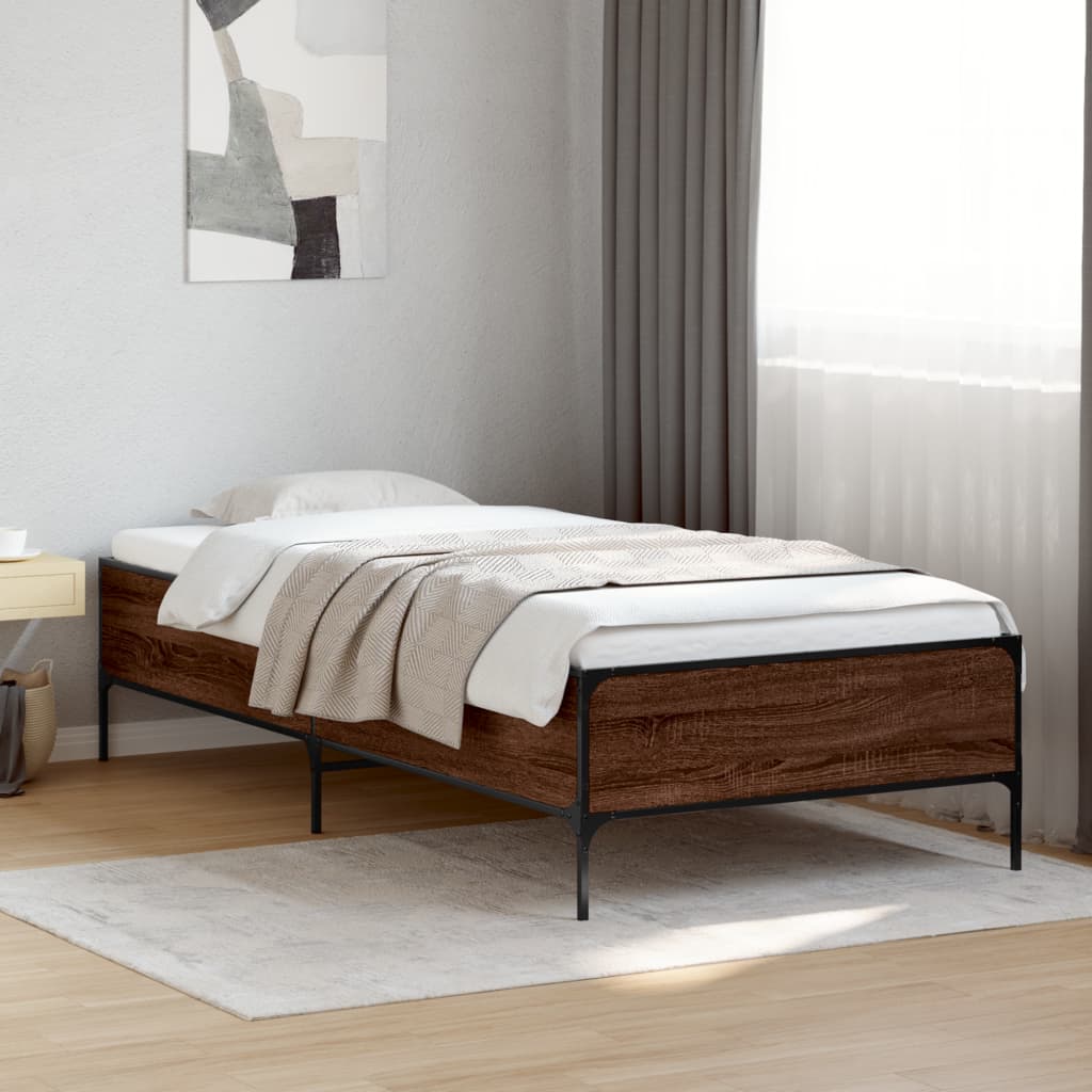 vidaXL Bed Frame without Mattress Brown Oak 90x190 cm Single 1