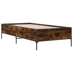 vidaXL Bed Frame without Mattress Smoked Oak 75x190 cm Small Single 3