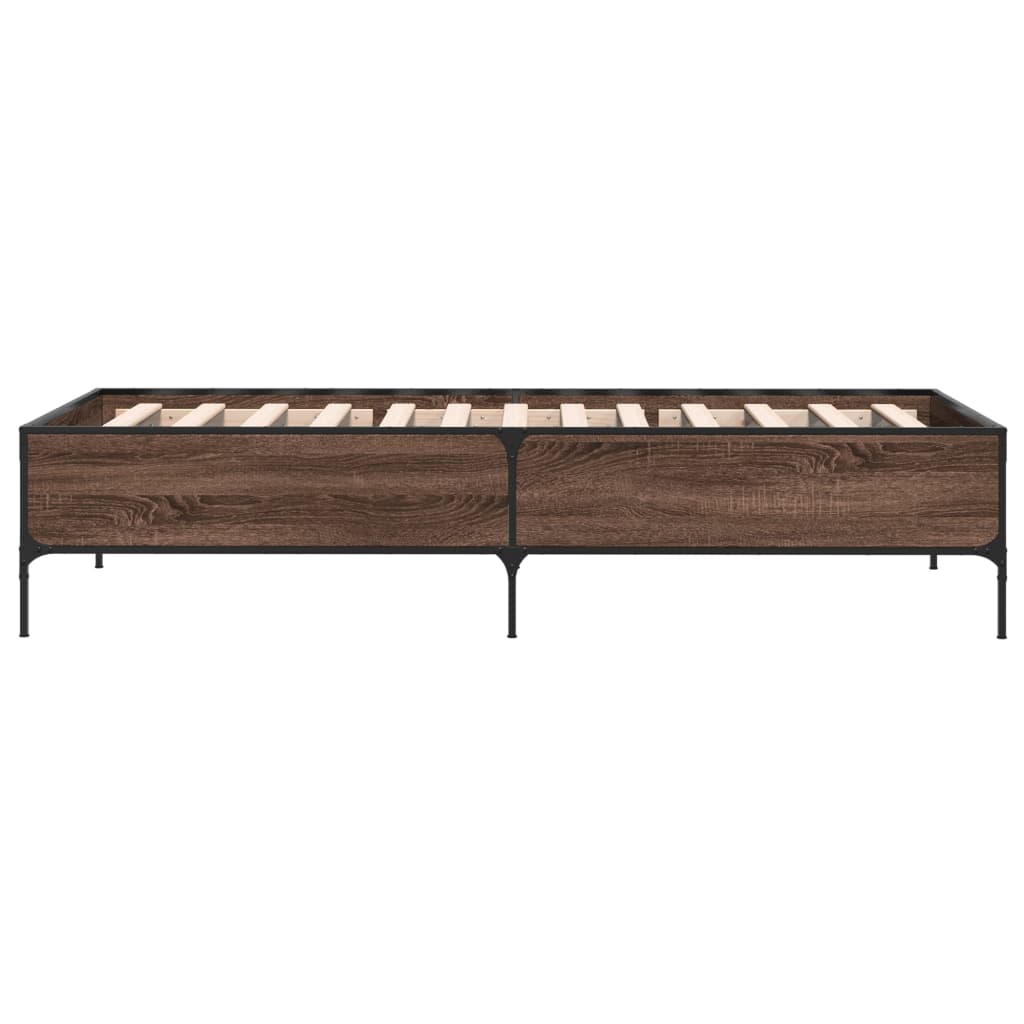 vidaXL Bed Frame without Mattress Brown Oak 75x190 cm Small Single 5
