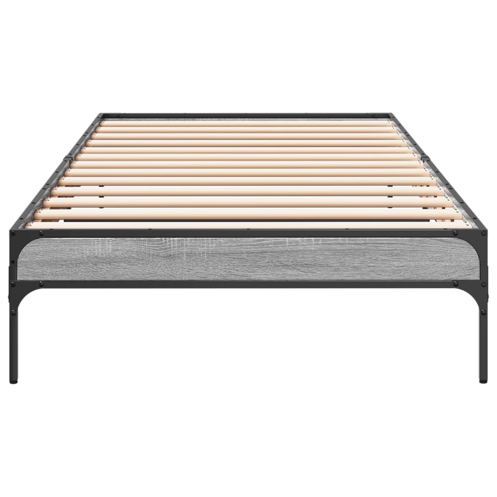 Bed Frame without Mattress Height 30 cm Length 200 cm Grey Sonoma 90 cm
