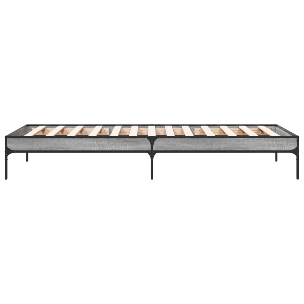 vidaXL Bed Frame without Mattress Grey Sonoma 90x200 cm 5