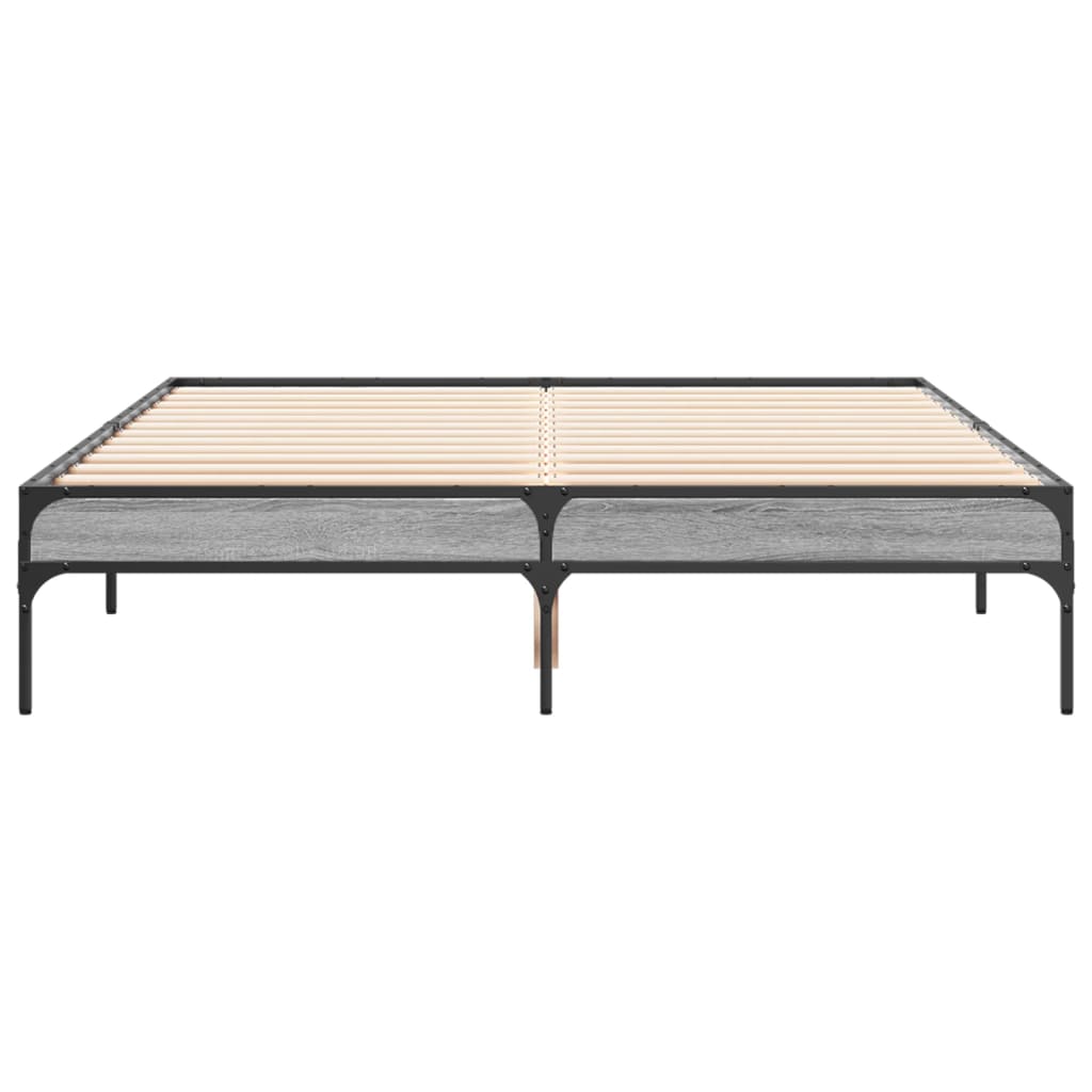 Bed Frame without Mattress Height 30 cm Length 190 cm Grey Sonoma 135 cm