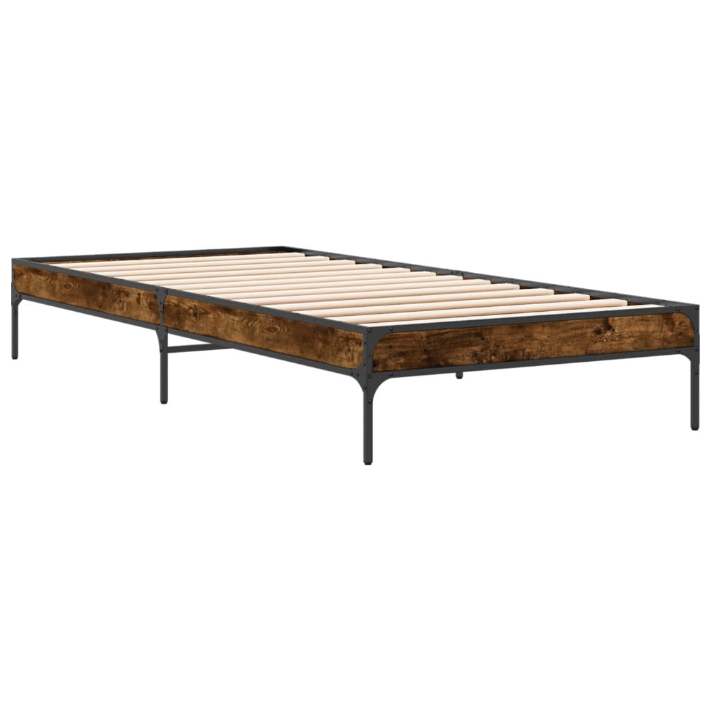Bed Frame without Mattress Height 30 cm Length 190 cm Smoked Oak 90 cm