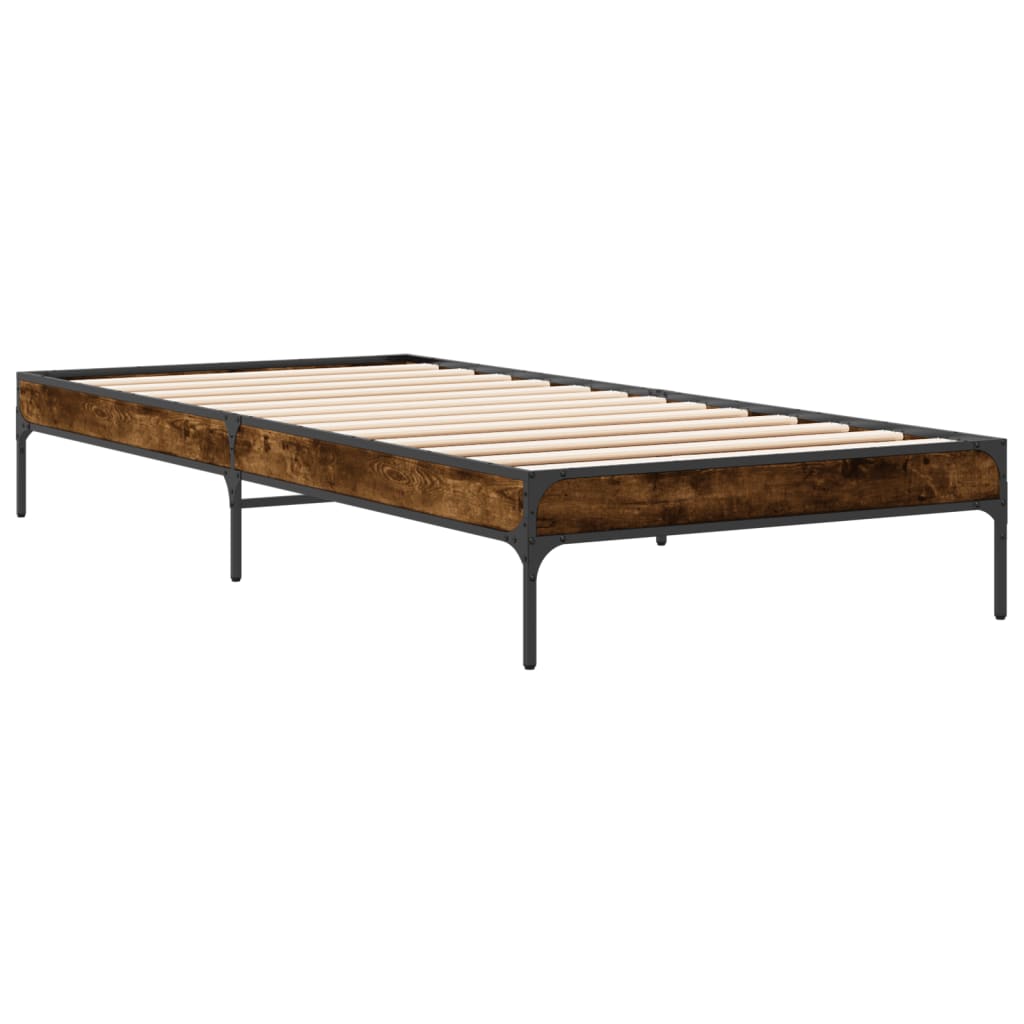 Bed Frame without Mattress Height 30 cm Length 190 cm Smoked Oak 90 cm
