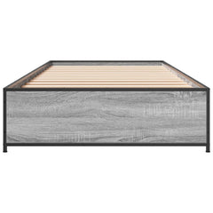 vidaXL Bed Frame without Mattress Grey Sonoma 100x200 cm 4