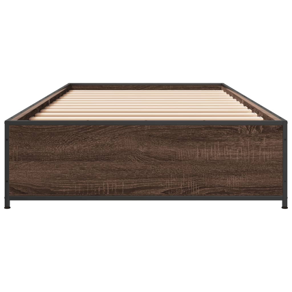 vidaXL Bed Frame without Mattress Brown Oak 100x200 cm 4